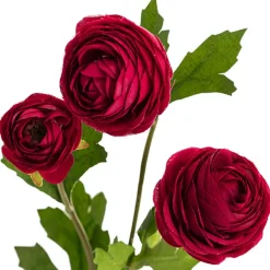 Petite Ranunculus Spray Dark Rouge Red (42cmH)