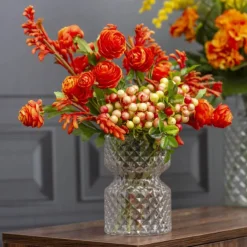Petite Ranunculus Spray Orange (42cmH)