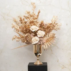 Philo Fingers Leaf Stem Metallic Gold (55cmH)