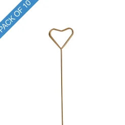 Pick Card Holder Metal Heart Gold Pack 10 (3.2cmx34cmL)