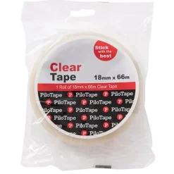 Pilotape Cello Sticky Tape Clear (18mm X 66m)