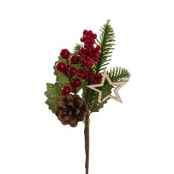 Pine Berry Star Picks Pack 3 Red (24cmH)