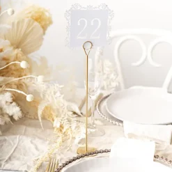 Place Card Table Number Holder Pack 2 Gold (30cmH)