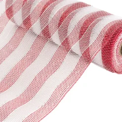 Plastic Mesh Narrow Roll Metallic Candy Stripe (25cmx9m)