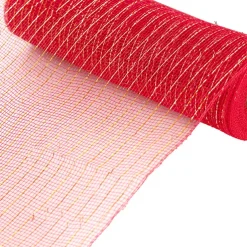Plastic Mesh Narrow Roll Metallic Red (25cmx9m)