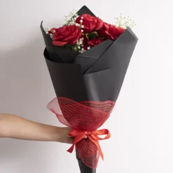 Plastic Mesh Narrow Roll Metallic Red (25cmx9m)