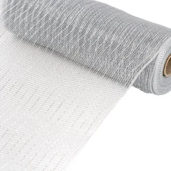 Plastic Mesh Narrow Roll Metallic Silver (25cmx9m)