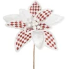 Poinsettia Diamond Pattern Pick Red & White (30cmDx30cmH)