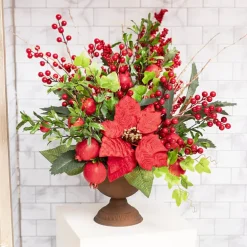 Poinsettia Long Stem Red (22cmDx65cmH)