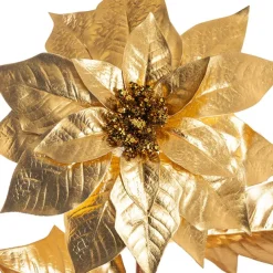 Poinsettia Stem Gold (24cmDx66cmH)