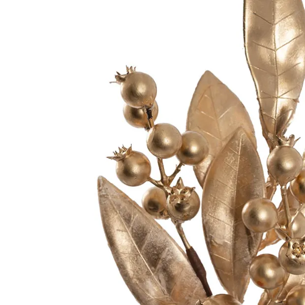 Pomegranate Berry Leaf Pick Gold (30cmH)