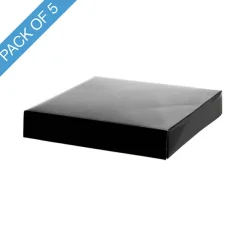 Posy Box Lid Large Gloss Black Pack 5 (22x22x4cmH)