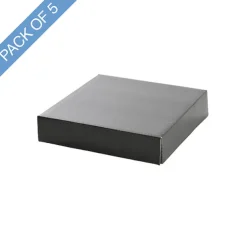 Posy Box Lid Medium Gloss Black Pack 5 (16.5x16.5x4cmH)