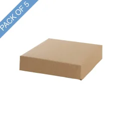Posy Box Lid Medium Kraft Brown Pack 5 (16.5x16.5x4cmH)