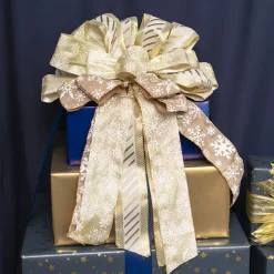 Pre-Made Bow Christmas Ribbon Large Gold (35Wx40Lcm)