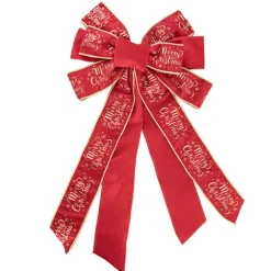 Pre-Made Bow Christmas Velvet Ribbon Large Red (27Wx40Lcm)
