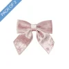 Pre-Made Bow Crushed Velvet Medium Pk2 Ice Pink (14Wx19cm)