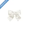 Pre-Made Bow Crushed Velvet Small Pk3 Snow White (9x12cm)