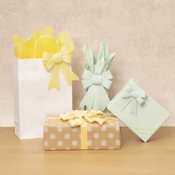 Pre-Made Bow Fabric Top Checkers Spring Green Pk2 (14x19cm)