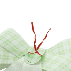 Pre-Made Bow Fabric Top Checkers Spring Green Pk2 (14x19cm)