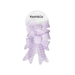 Pre-Made Bow Fabric Top Checkers Oh Lilac Pack 2 (14x19cm)