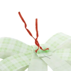 Pre-Made Bow Fabric Top Checkers SpringGreen Pack 3 (9x12cm)