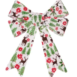 Pre-Made Bow Fabric Top Christmas White (28*37cm)