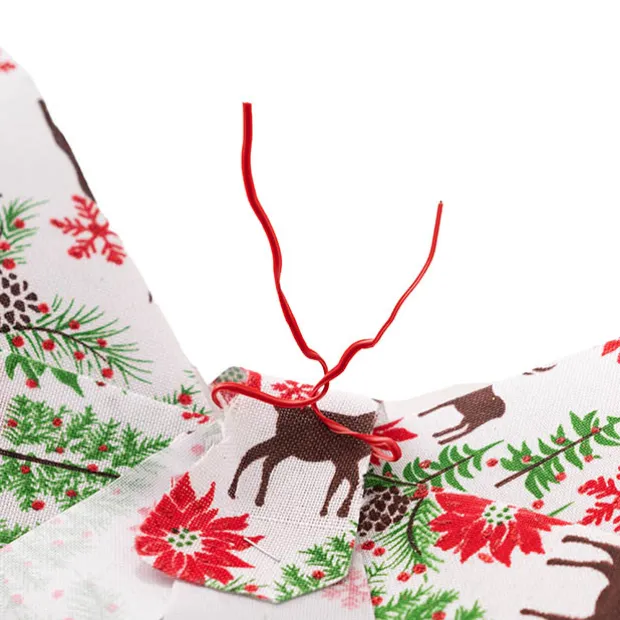 Pre-Made Bow Fabric Top Christmas White (28*37cm)