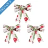 Pre-Made Bow Fabric Top Christmas Pack 3 White (9*12cm)