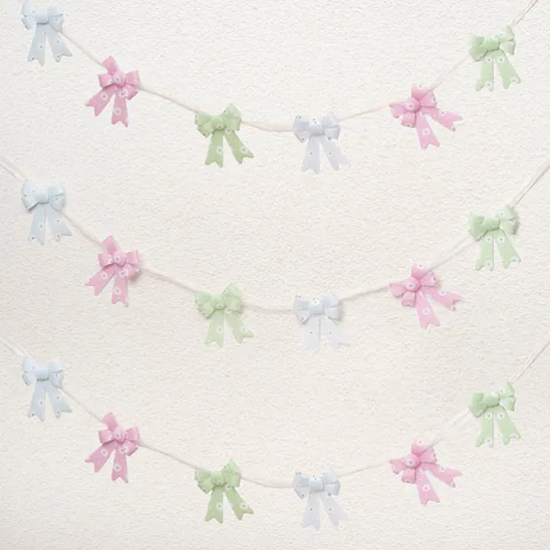 Pre-Made Bow Fabric Top Daisy Delight Green Pack 2 (14x19cm)