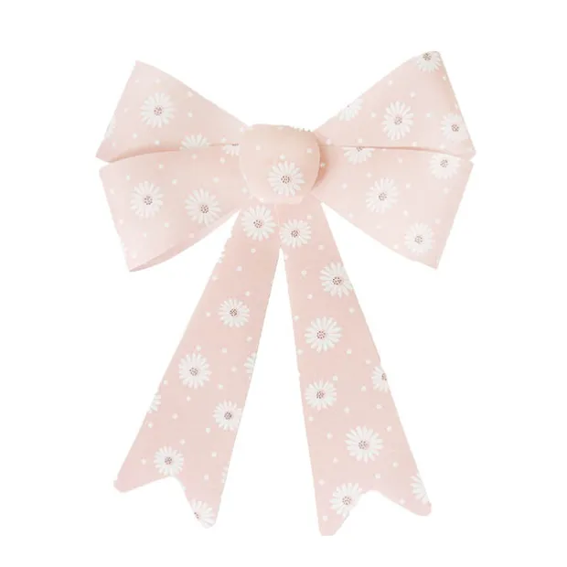 Pre-Made Bow Fabric Top Daisy Delight Blush (28*37cm)