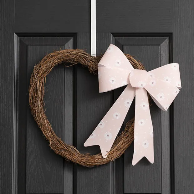 Pre-Made Bow Fabric Top Daisy Delight Blush (28*37cm)