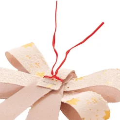 Pre-Made Bow Fabric Top Stars Pack 3 Natural Gold (9*12cm)