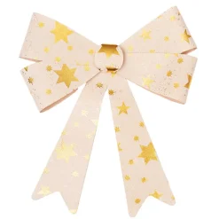 Pre-Made Bow Fabric Top Stars Natural Gold (28*37cm)