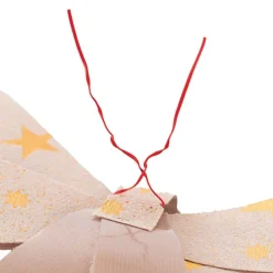 Pre-Made Bow Fabric Top Stars Natural Gold (28*37cm)