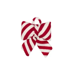 Pre-Made Bow Knit Fabric Candy Stripe Red White (13Wx20cm)