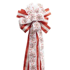 Pre-Made Bow Luxury Tree Topper Red & White (33Wx113Lcm)
