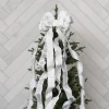 Pre-Made Bow Luxury Tree Topper White & Silver (33Wx113Lcm)