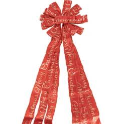 Pre-Made Bow Luxury Tree Topper Red & Gold (33Wx113Lcm)