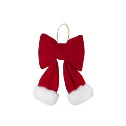 Pre-Made Bow Plush Velvet Christmas Trim Red (10Wx15cm)