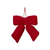 Pre-Made Bow Puffy Cushion Large Velvet Red (20Wx24cm)