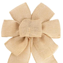 Pre-Made Bow Ribon Bow Linen 6 Loops Natural (20Wx26L)
