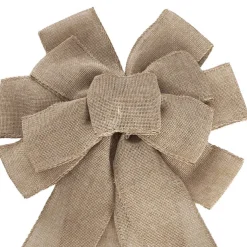 Pre-Made Bow Ribon Bow Linen 10 Loops Brown (26Wx32L)