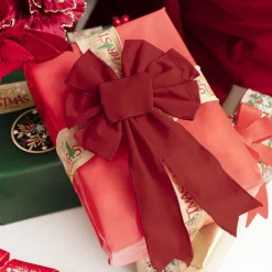 Pre-Made Bow Ribon Bow Velvet 6 Loops Red (20Wx26L)