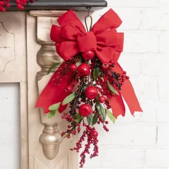 Pre-Made Bow Ribon Bow Velvet 10 Loops Red (26Wx32L)