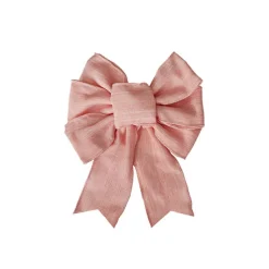 Pre-Made Bow Rusitc Linen 6 Loops Country Pink (20x26cm)