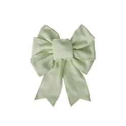 Pre-Made Bow Rustic Linen 6 Loops Sage Green (20x26cm)