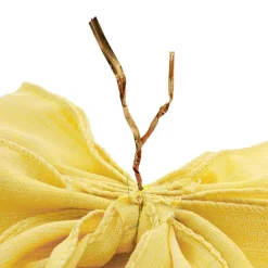 Pre-Made Bow Rustic Linen 4 Loops Lemoniscious Pk2 (15x21cm)