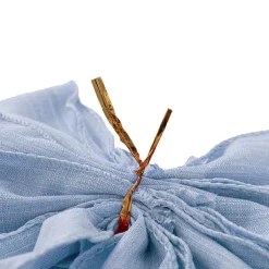 Pre-Made Bow Rustic Linen 6 Loops Cornflower Blue (20x26cm)