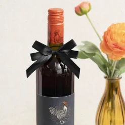 Pre-Made Bow Satin 15mm & Elastic Loop Pk6 Black (10*8cm)